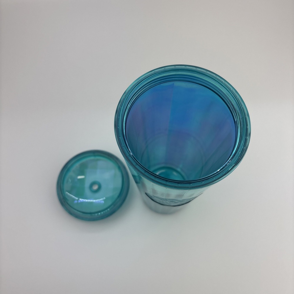 Starbucks 2021 Summer Turquoise Teal Blue Iridescent‎ Kaleidoscope Tumbler 24oz - Picture 7 of 9